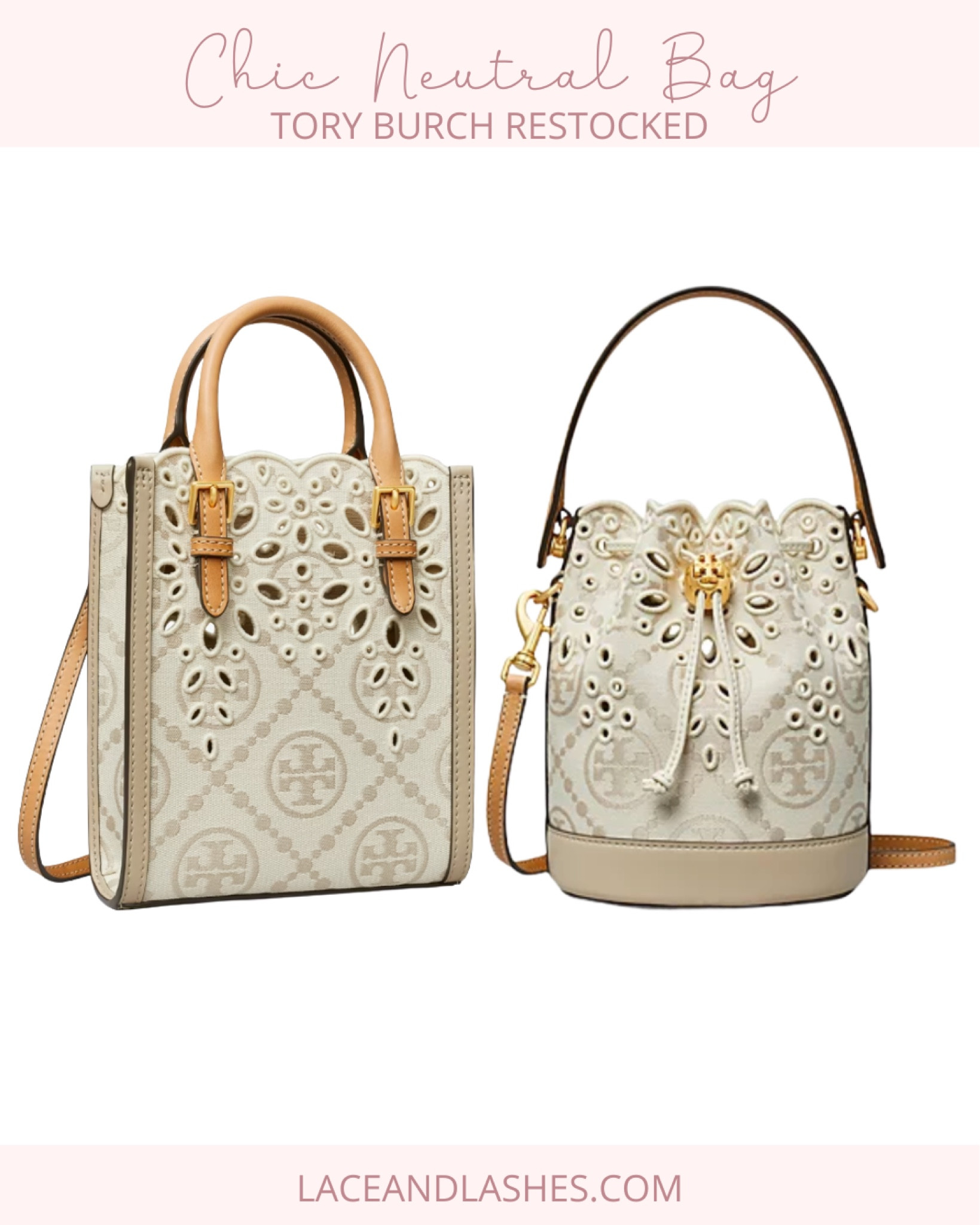 Tory Burch T Monogram Mini Eyelet Bucket Bag