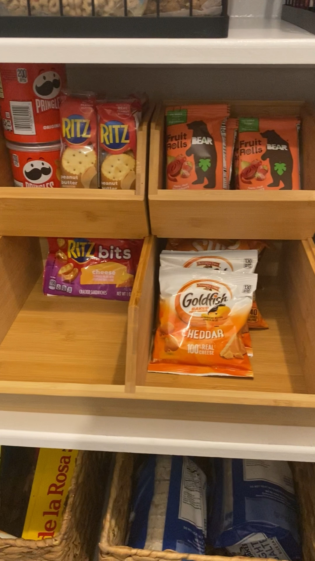 A simple kids’ snack setup that keeps everything visible, organized, and easy to grab. These stackable bamboo trays are perfect for separating categories, creating a dedicated spot for favorite snacks, and making it easier for kids to be more independent in the pantry. The trays are sturdy, beautiful, and such an easy way to bring order to a high traffic area without adding visual clutter.

#LTKFindsUnder100 #LTKHome #LTKFindsUnder50