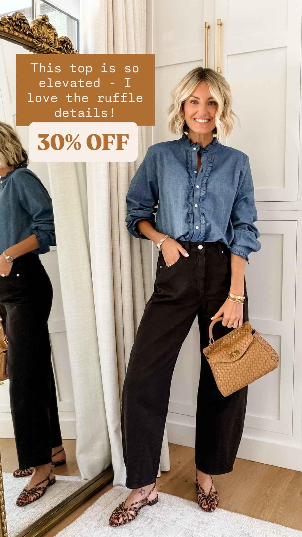 This ruffle denim button down does not look like Target! I’m so impressed! Currently on sale both this top & these brown barrel jeans! Wearing S/2!

Loverly Grey, Target sale, brown barrel jeans, Labor Day sales, fall outfit inspo

#LTKSeasonal #LTKSaleAlert