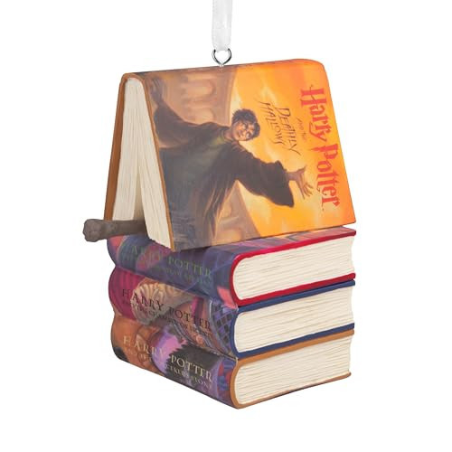 Hallmark Harry Potter Stacked Books with Wand Christmas Ornament,Resin, 2.23 x 2.75 x 2.28 inches, (0002HCM9130) | Amazon (US)