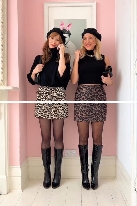 Black knee high boots by Paris Texas and leopard print mini skirt

#LTKunder50 #LTKshoecrush #LTKstyletip
