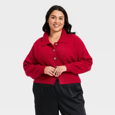 Women's Long Sleeve Heart Button Cardigan Sweater - A New Day™ | Target