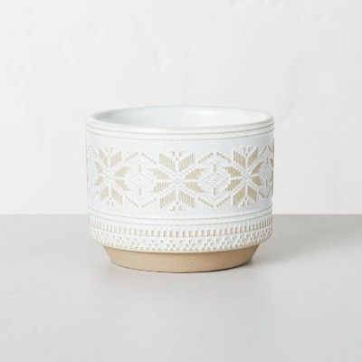 2-Wick Snowflake Embossed Ceramic Mulled Spice Seasonal Jar Candle White 11oz - Hearth & Hand™ ... | Target