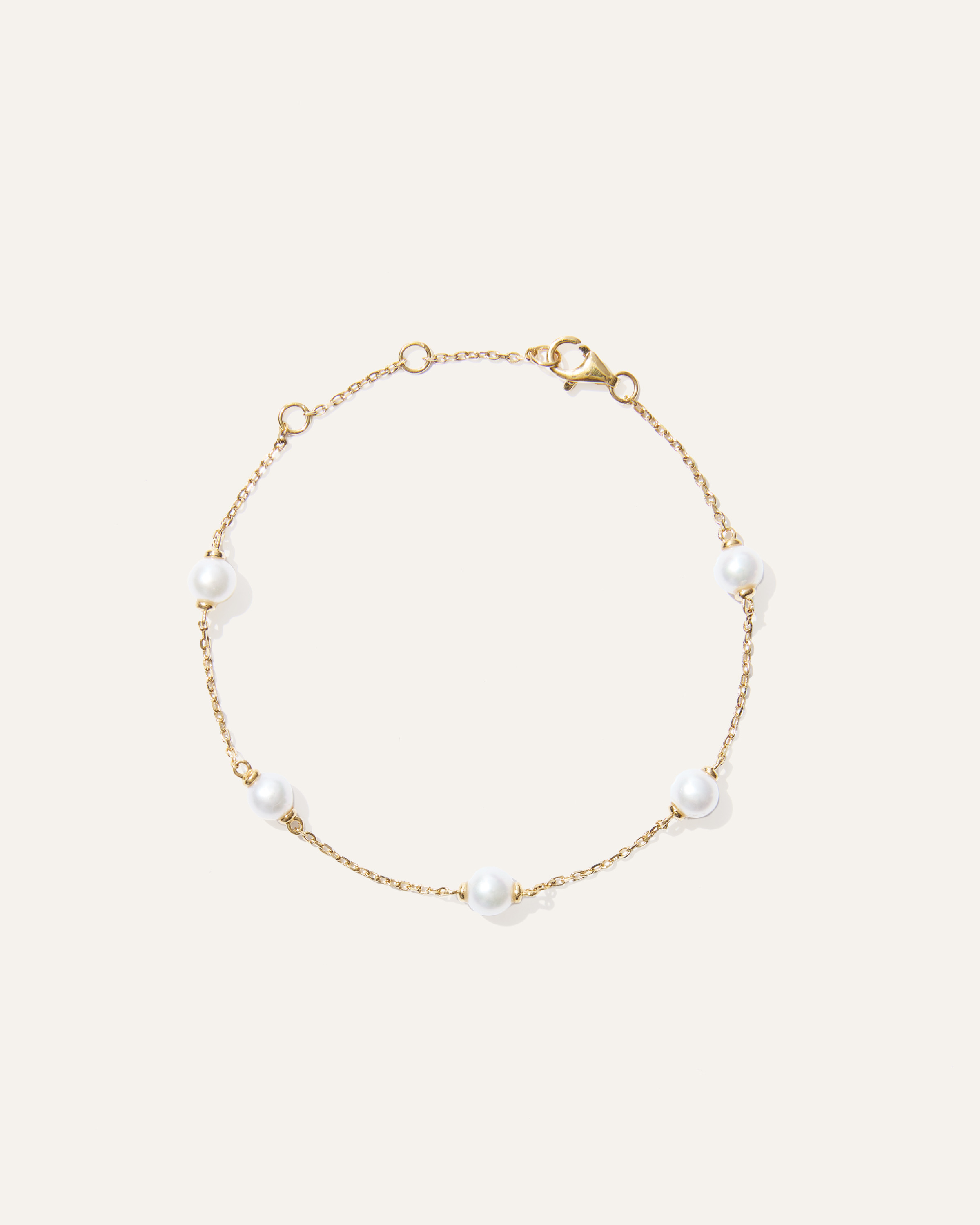 Quince | Women's Freshwater Cultured Pearl Station Bracelet in Gold Vermeil | Quince