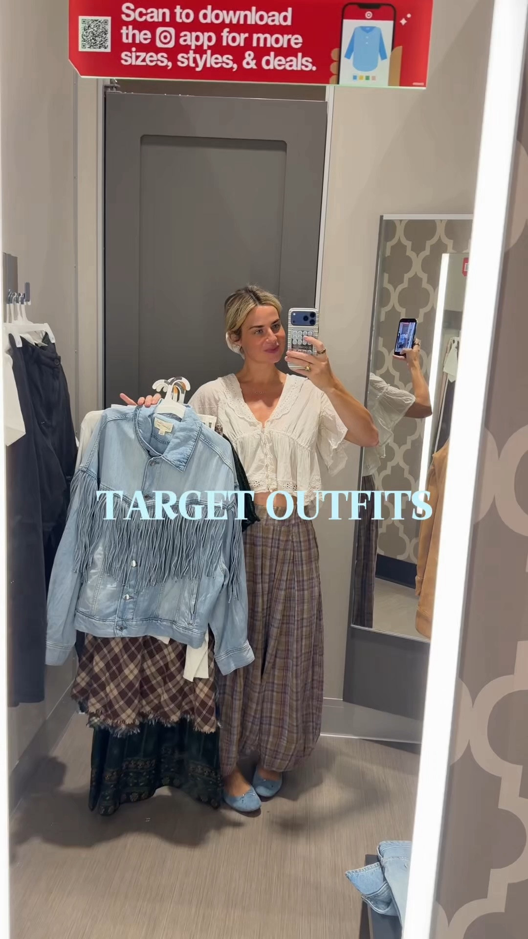 Wearing a size:
medium in plaid skirt
medium in white tee
6 in jeans
L in fringe jacket
Medium in shorts
Large in zip up hoodie
Small in corset top
Medium in striped pants

#LTKWorkwear #LTKOver40 #LTKSeasonal