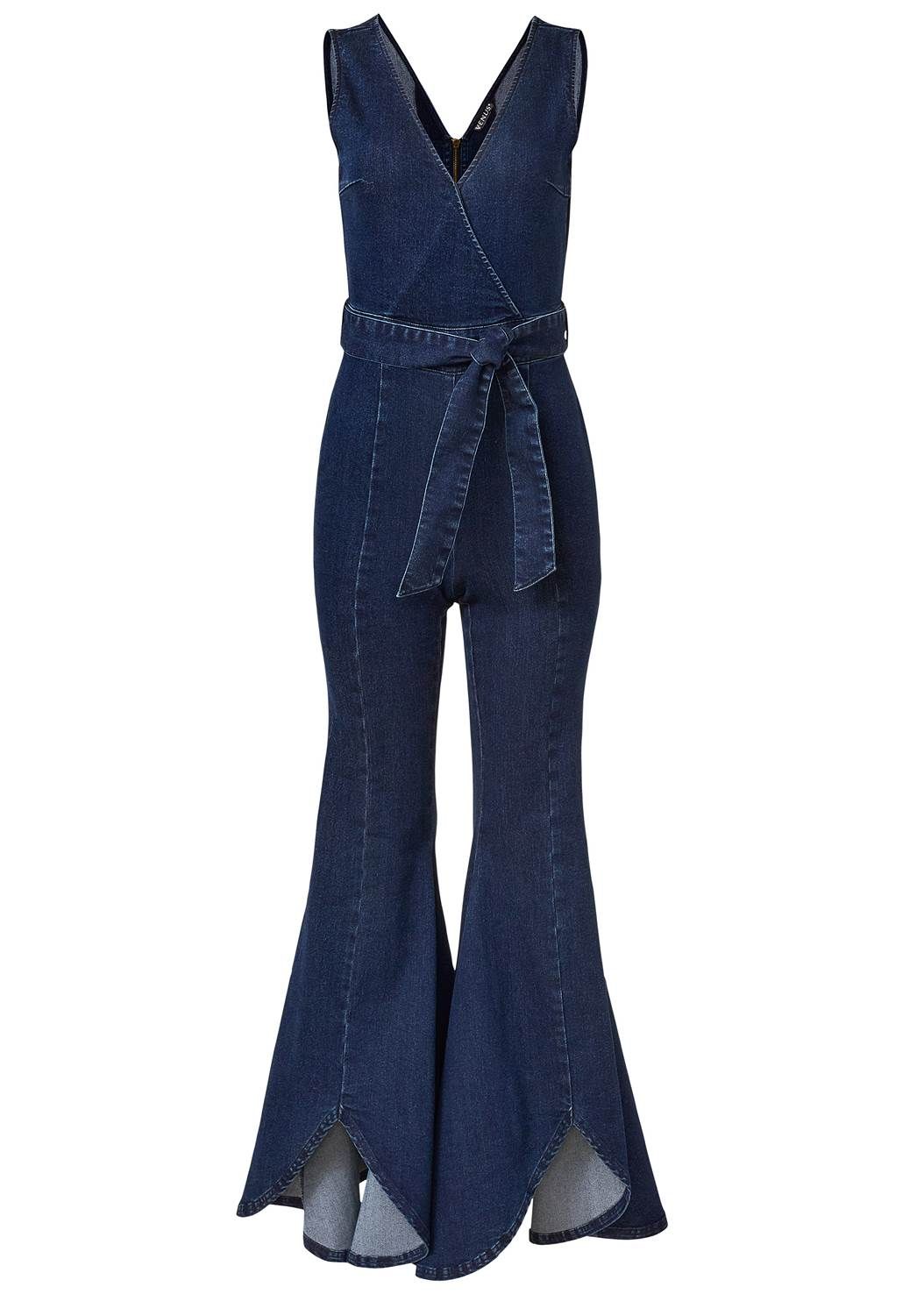 Flared Denim Jumpsuit | VENUS