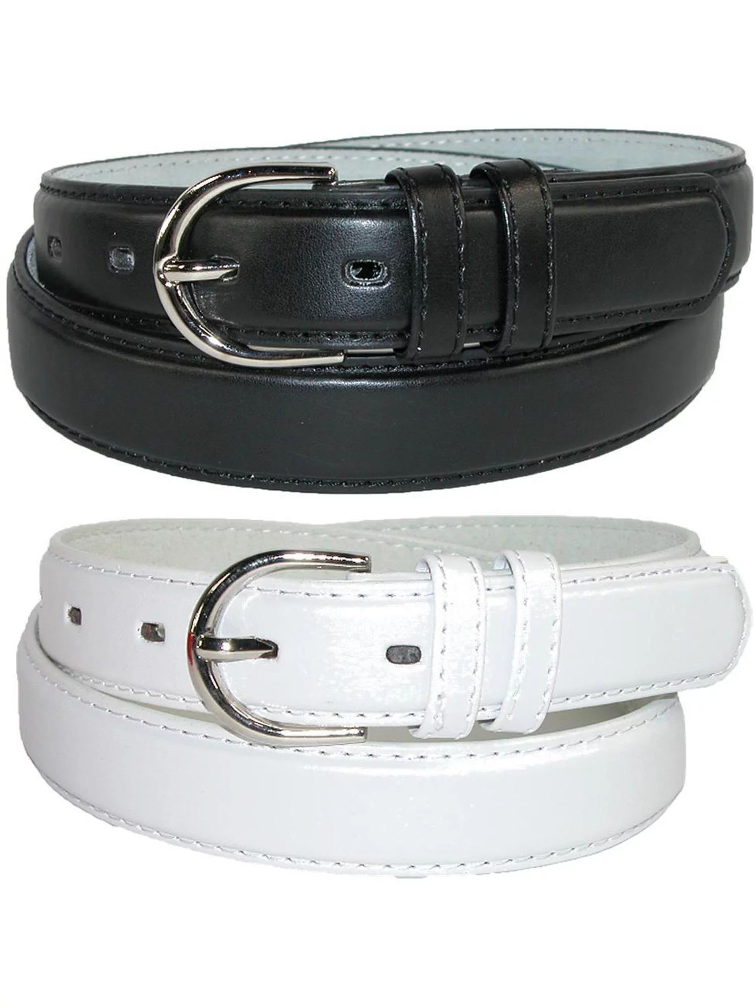 CTM®  Leather 1 1/8 Inch Dress Belt (Pack of 2 Colors) (Women's) | Walmart (US)