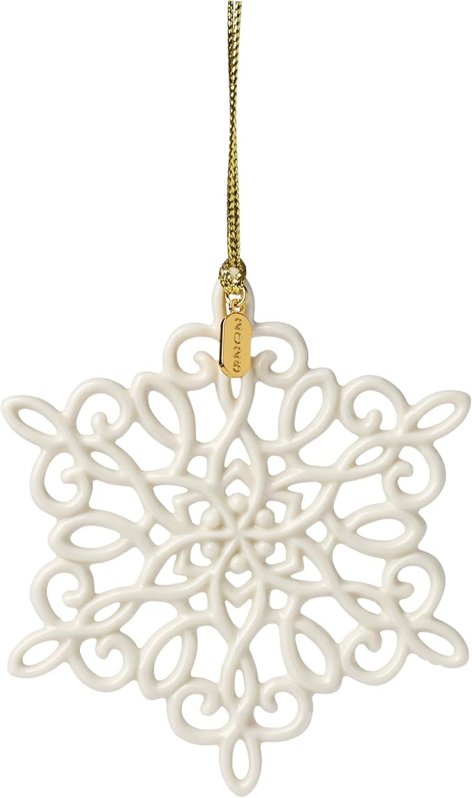 Lenox Ornament, 2025 Snow Fantasies Snowflake Ornament, Made from Porcelain with A Gold Cord for ... | Amazon (US)