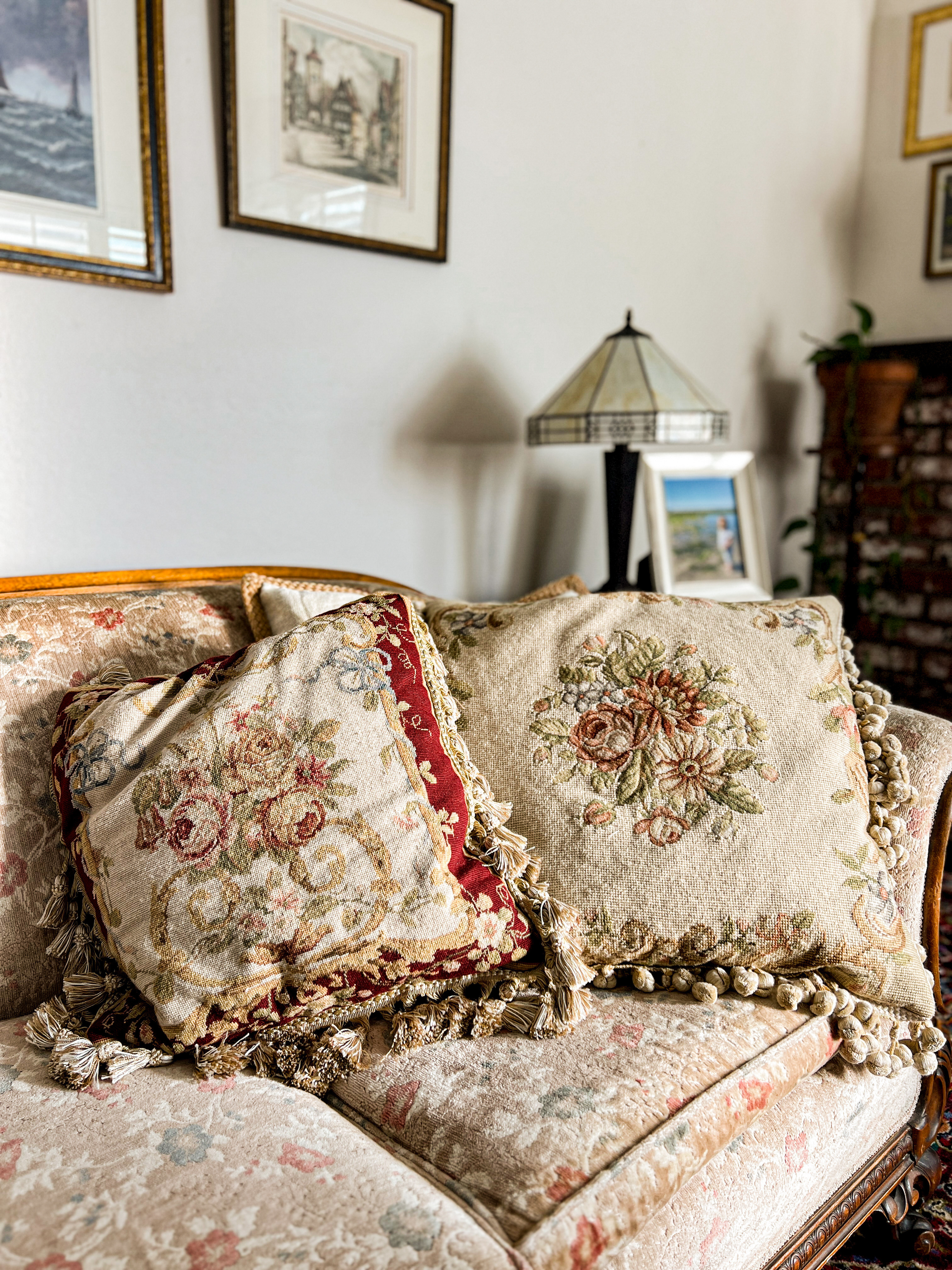 The easiest way to add some grandmillennial coziness to your home is to pop a needlepoint pillow or two on your sofa. Bonus points if the pillow has lots of fringe or little tassels or poms for trim. Many of these will also work well for cottagecore, English country, and French country interiors. 

 #LTKHome #LTKFindsUnder100
