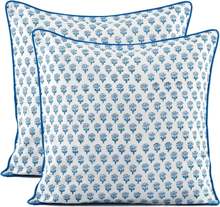 Amazon.com: CPC Throw Pillow Covers for Couch, 100% Cotton Block Print Decorative Couch Pillows f... | Amazon (US)