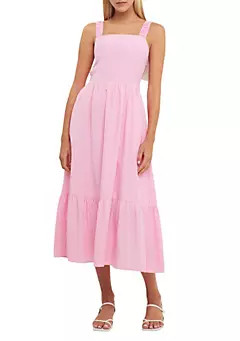 ENGLISH FACTORY Contrast Bow Striped Maxi Dress | Belk