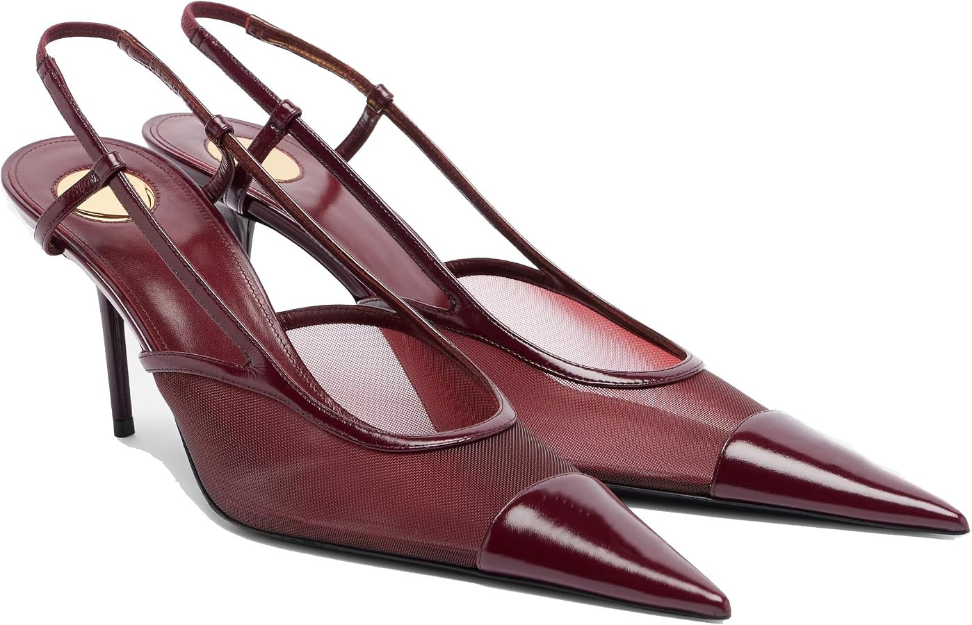 THESHY Womens Slingback High Heels Pointed Toe Mesh High Stiletto Heel Pumps Slip on Elastic Stra... | Amazon (US)