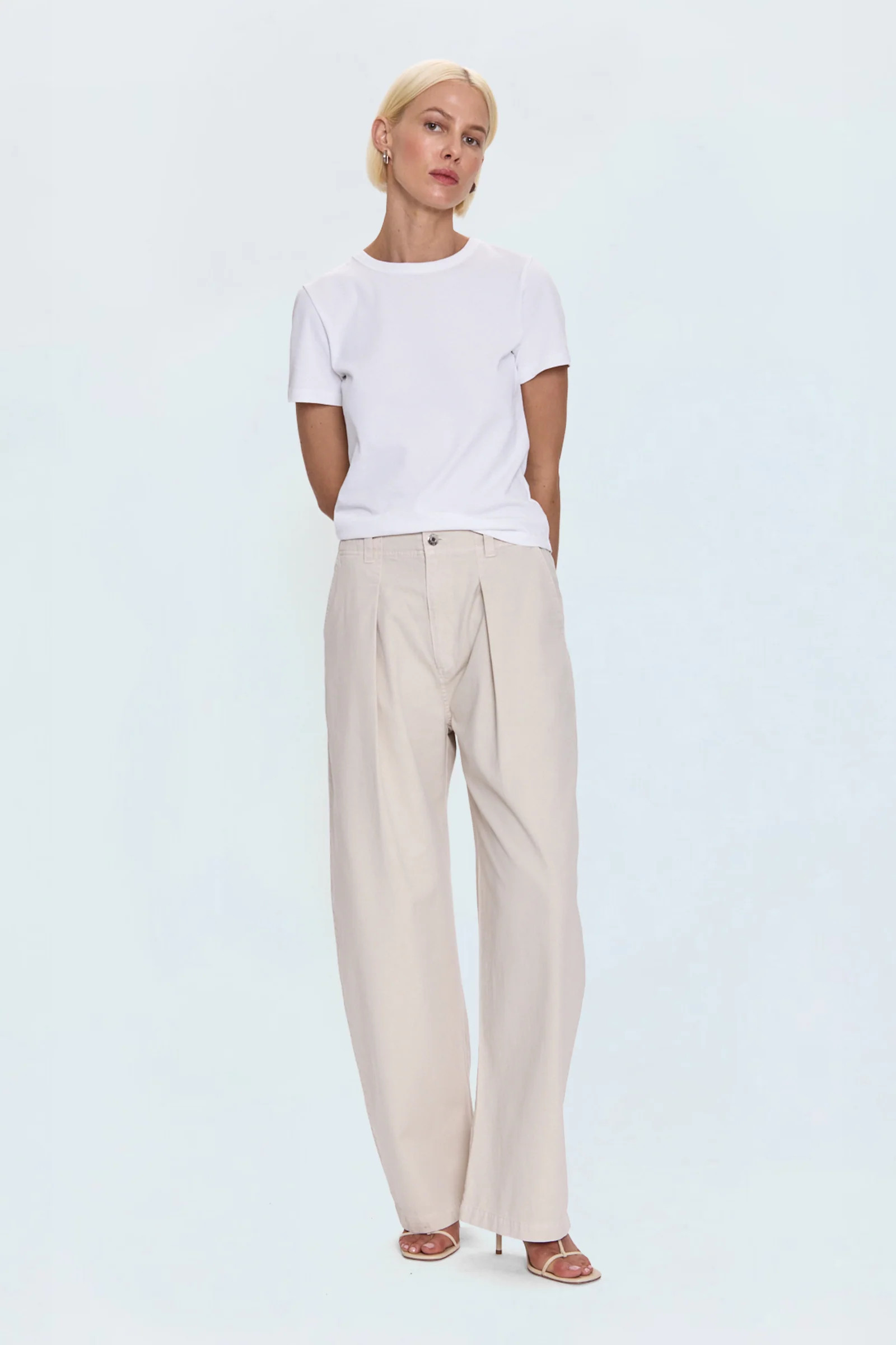 Eden Pleated Barrel Trouser – Parchment | Pistola Denim