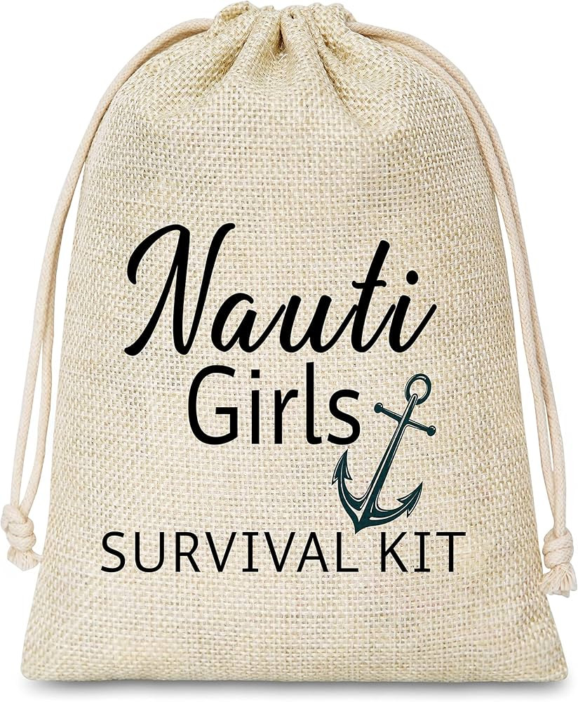Hangover Kit Gift Bags - Nautical Anchor Party Survival Recovery Kit - Nauti Girls Cotton Gift Ba... | Amazon (US)