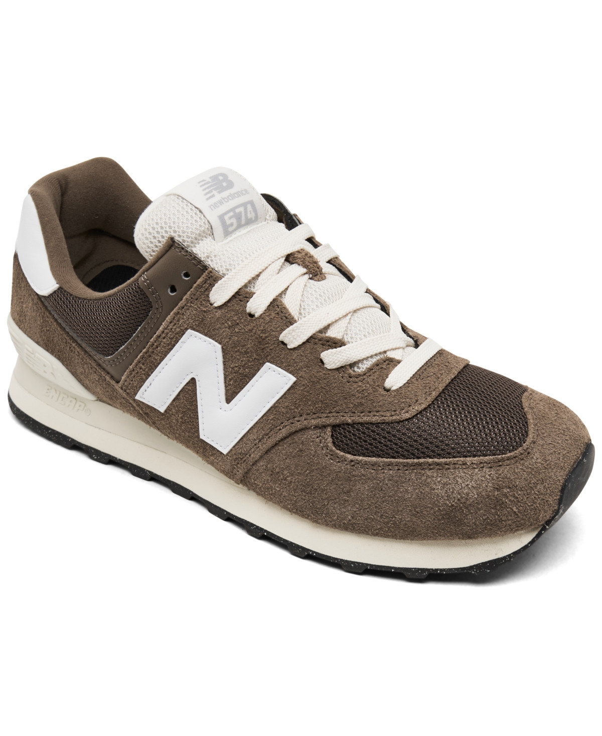 New Balance Men's 574 Casual Sneakers from Finish Line - Brown/White | Macy's