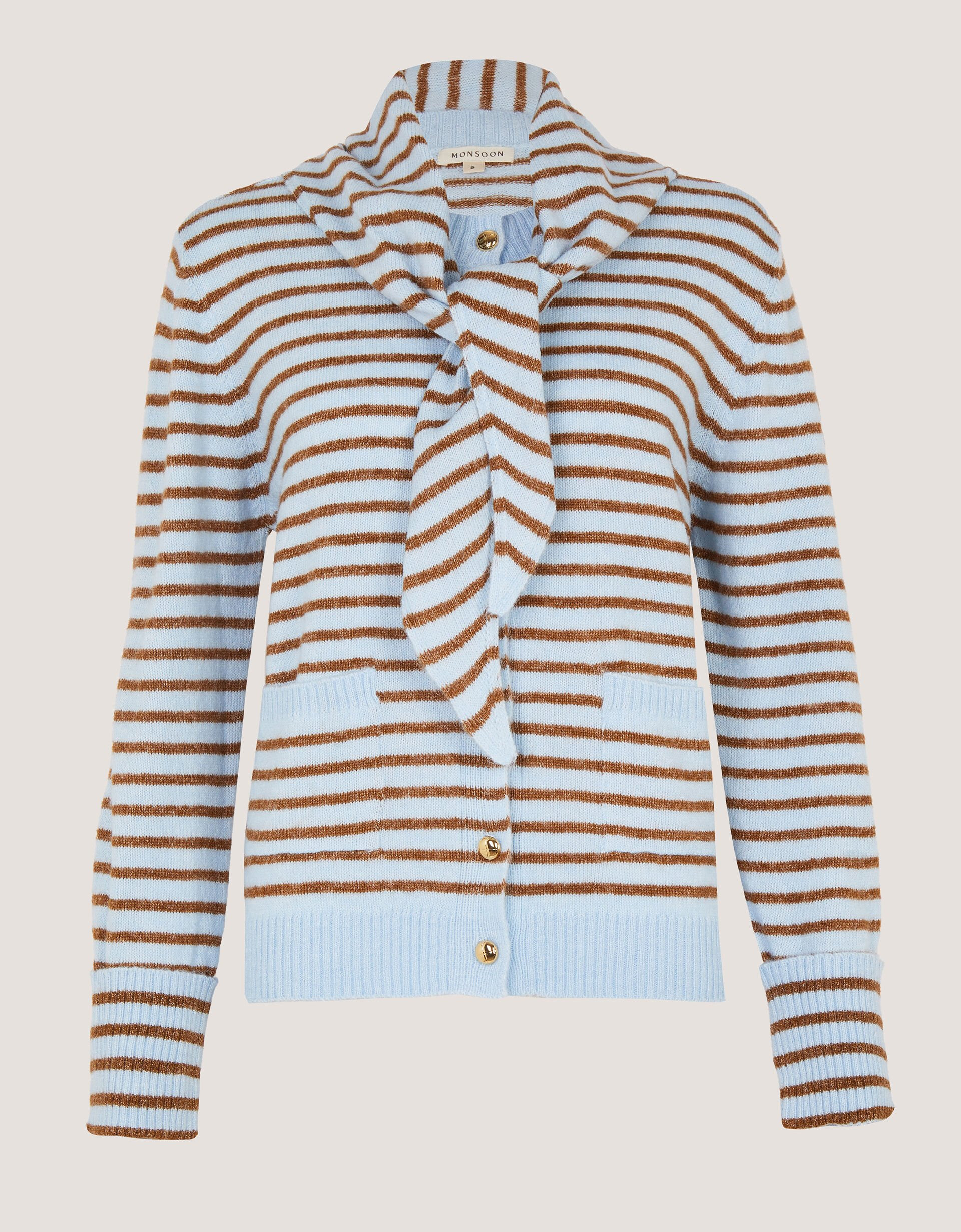 Stripe Cardigan & Triangle Scarf  Blue | Monsoon (UK)