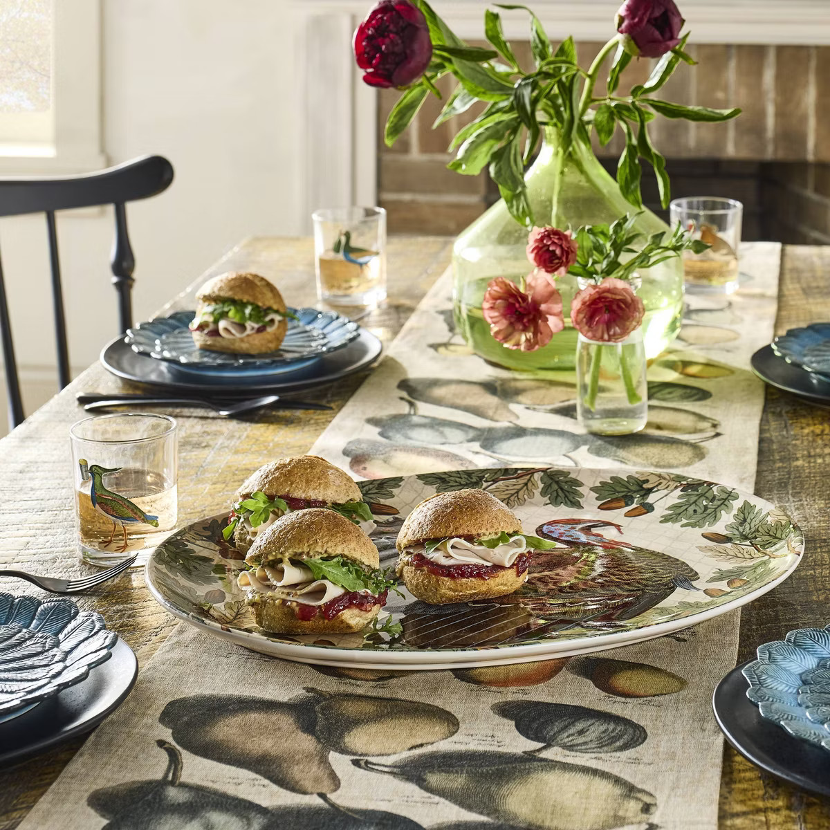 19"x14" Turkey with Acorn Stoneware Oval Serving Platter - John Derian for Target | Target