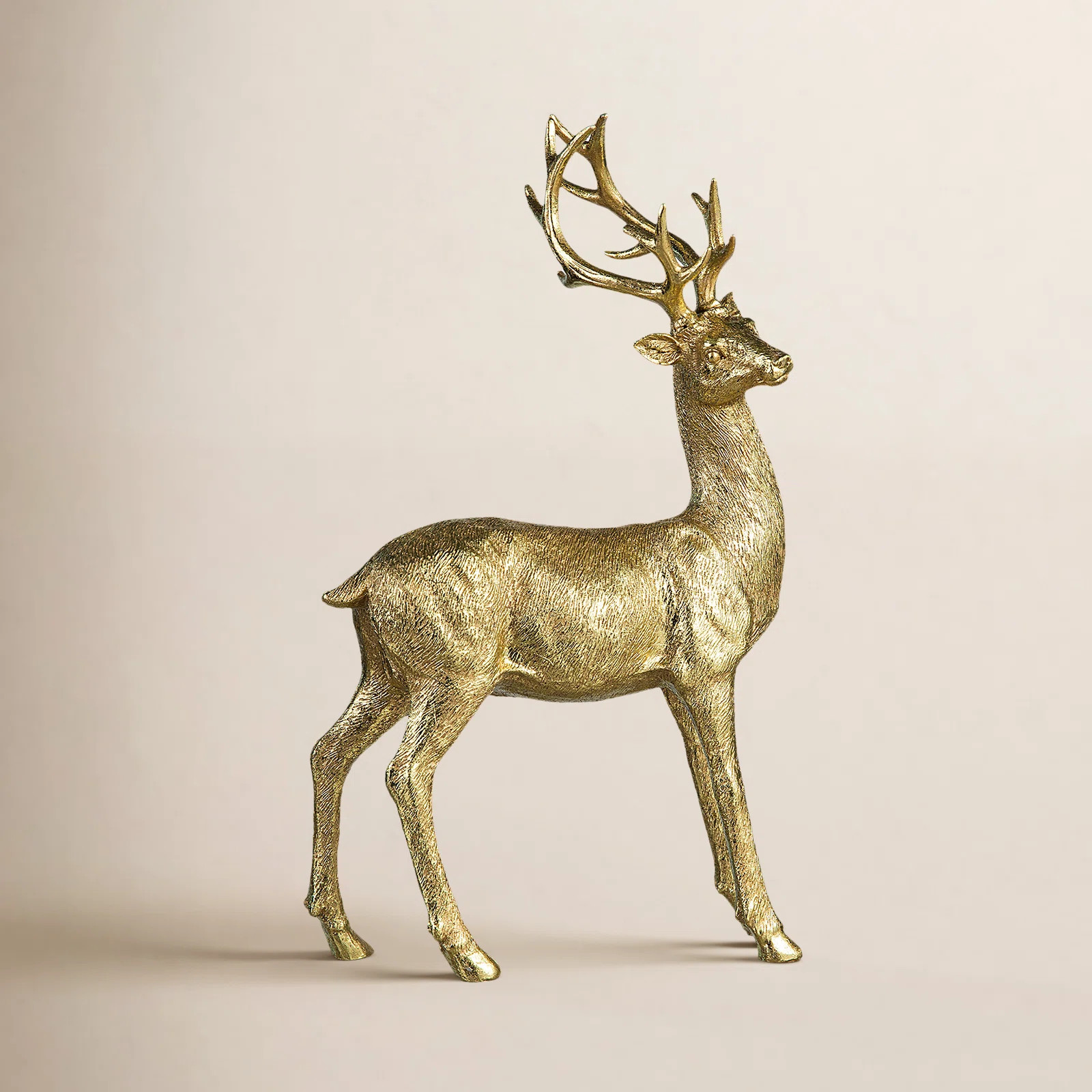 The Holiday Aisle® 16.25" H Resin Christmas Standing Reindeer Figurine Table Decor | Birch Lane | Birch Lane
