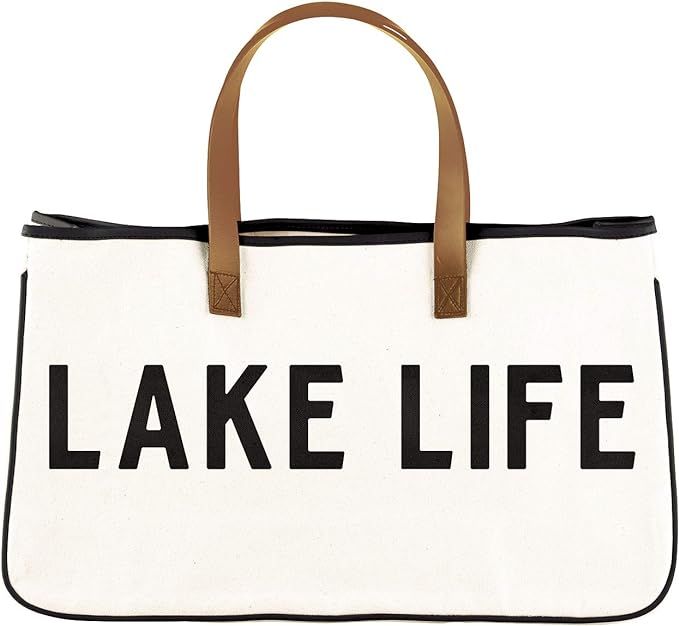 Creative Brands Pure Design Canvas Tote Bag, Large, Lake Life | Amazon (US)