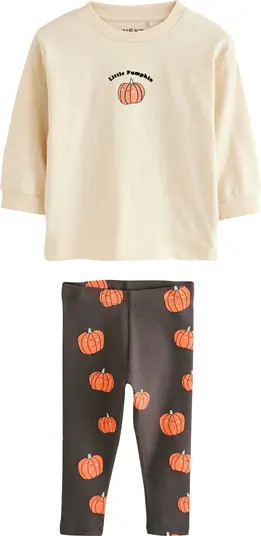 Kids' Pumpkin Long Sleeve T-Shirt & Leggings Set | Nordstrom