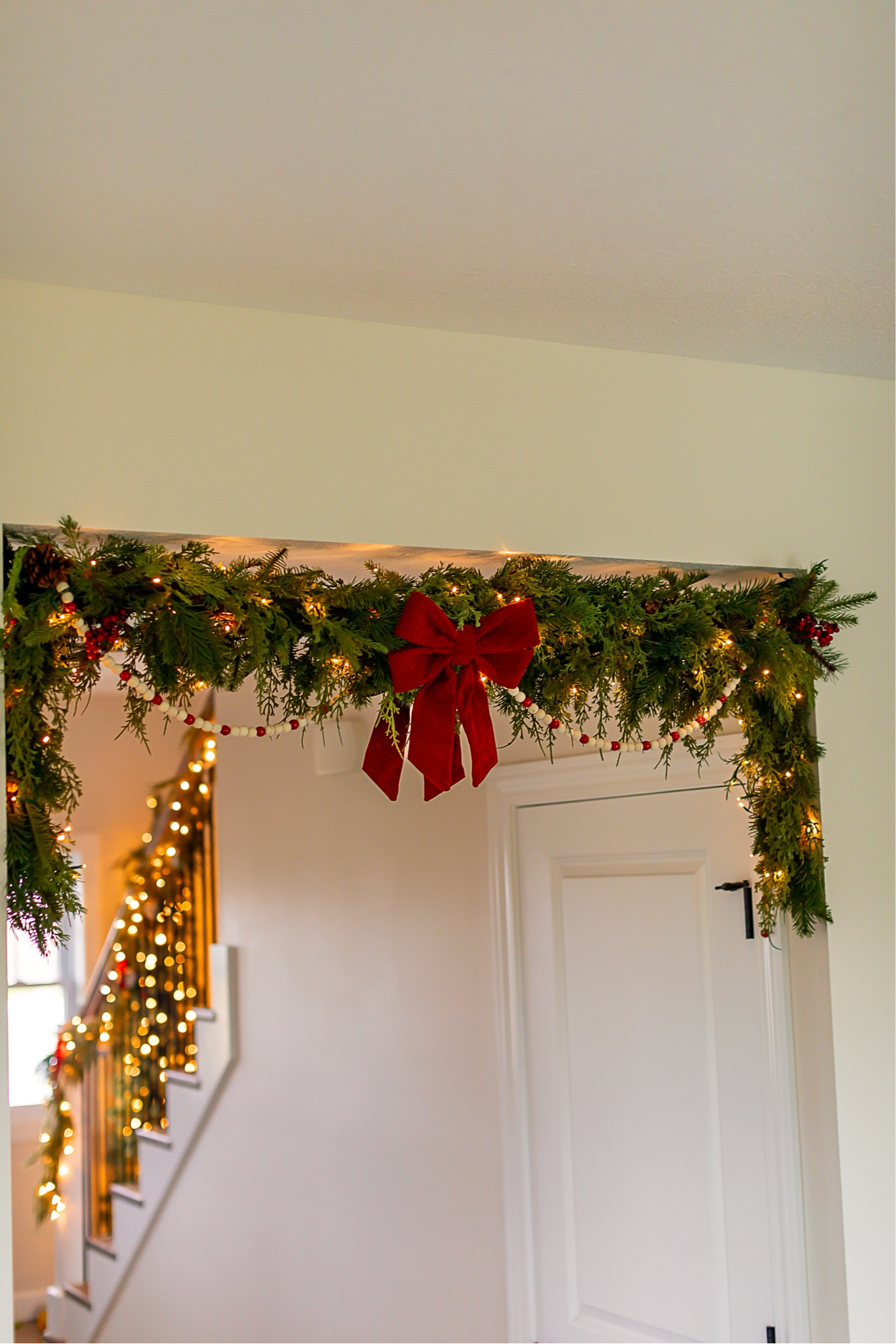 Viral tension rod garland hack!

#LTKHome #LTKHoliday #LTKSeasonal