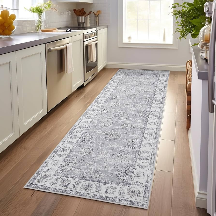 jinchan Runner Rug 3x8 Hallway Vintage Rug Kitchen Washable Runner Rug Floral Print Floor Cover I... | Amazon (US)