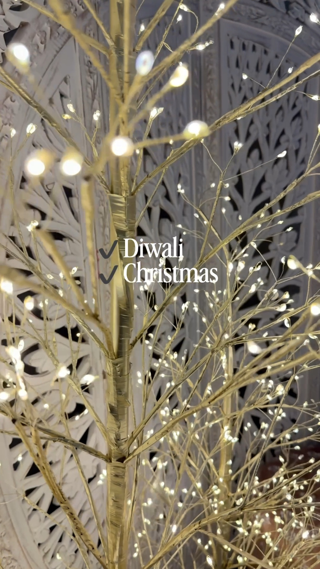 The prettiest twinkling trees that give a beautiful glow - will take you straight from Diwali through the holidays! Wrapped in gold, they are so pretty! And against this backdrop 🥰


#LTKHome #LTKSeasonal #LTKParties