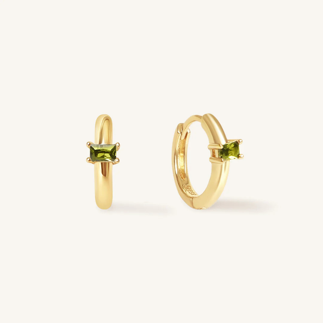 August Birthstone Huggies | Francesca Jewellery