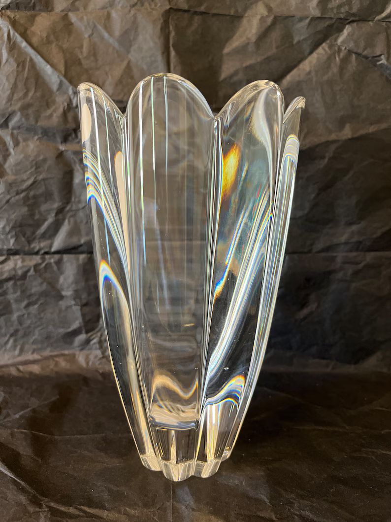 Vintage Orrefors Sweden Solid Crystal Glass Tulip Vase. - Etsy | Etsy (US)