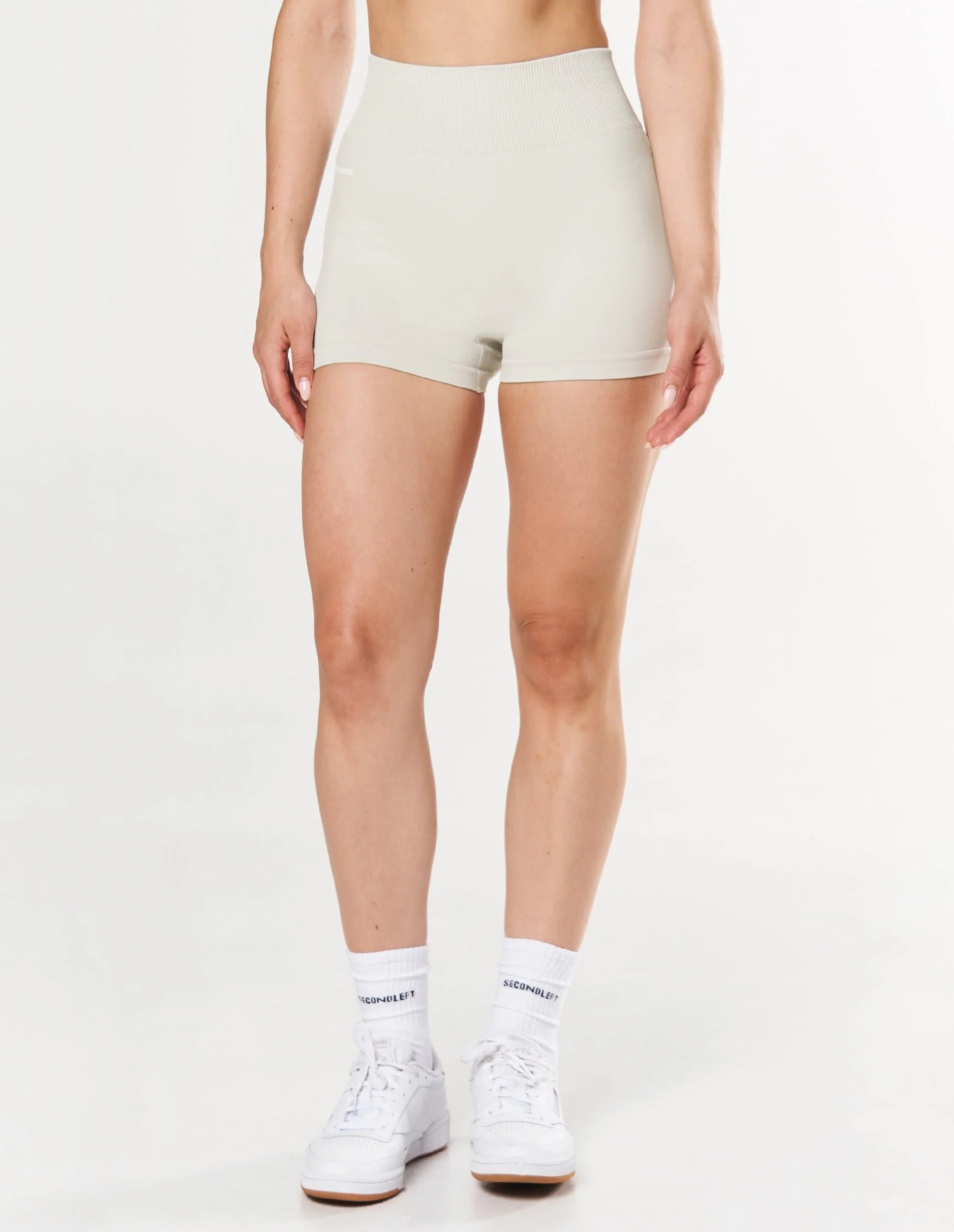 Seamless Mini Biker Shorts - Dove | SECONDLEFT
