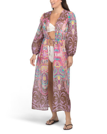Voile Di Colonels Maxi Cover-up Kimono for Women | Polyester | Marshalls