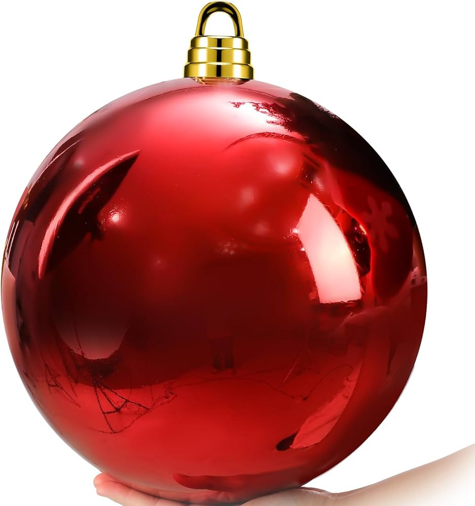 12 Inch Large Christmas Ball Decorations Oversized Plastic Red Christmas Ornaments Ball Shatterpr... | Amazon (US)