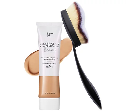 IT Cosmetics Celebration Body Foundation Illumination w/ Luxe Brush - QVC.com | QVC