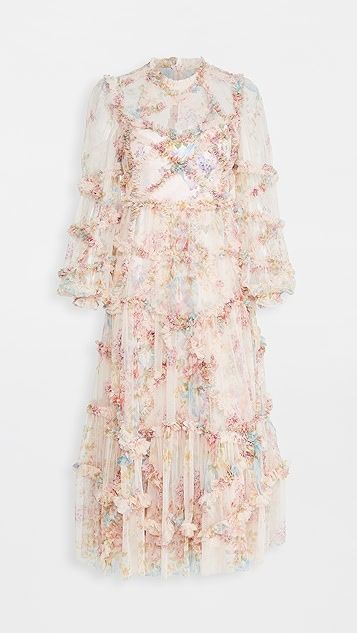 Floral Diamond Ruffle Ballerina Dress | Shopbop