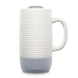 Ello Jane 18oz Ceramic Travel Mug with Handle, Splash-Resistant Slider Lid and Built-in Coaster, Perfect for Coffee and Tea, BPA Free, Dishwasher Safe, Holiday Gift Her Him, Gray | Amazon (US)