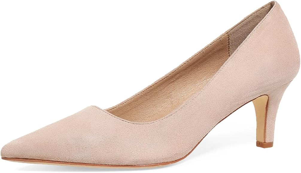 Kitten Heels for Women Closed Toe Heels 2 inch Low Heel Comfortable Pump Shoes for Women Work Cas... | Amazon (US)