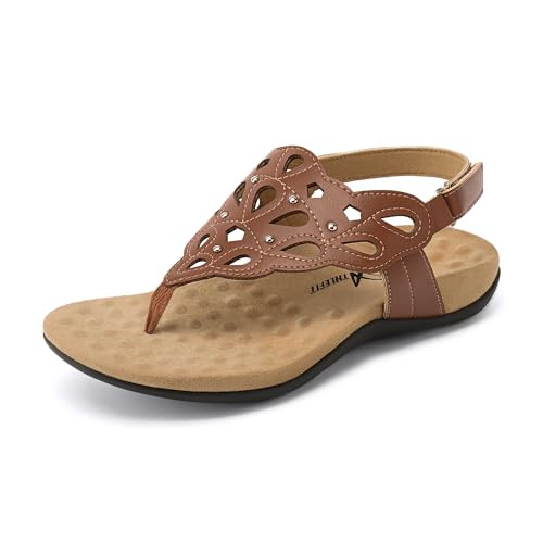 Athlefit Orthopedic Sandals for Women Summer Adjustable Orthotic Thong Sandals with Arch Support | Amazon (US)