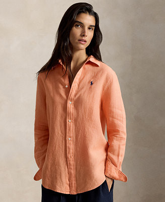 Polo Ralph Lauren Women's Classic-Fit Linen Shirt - Macy's | Macy's