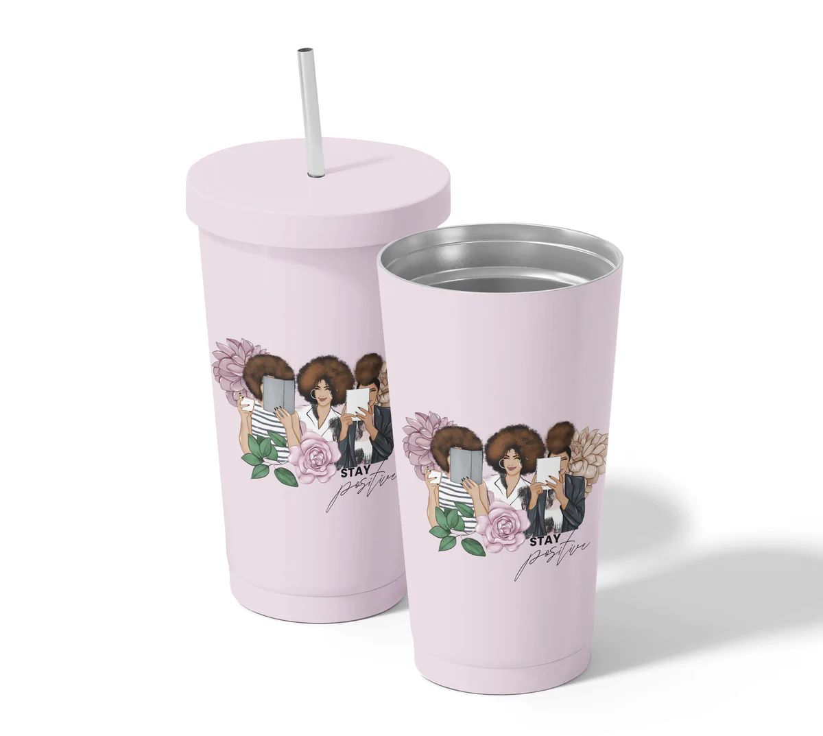 Stay Positive Stainless Steel Tumbler | Goldmine & Coco