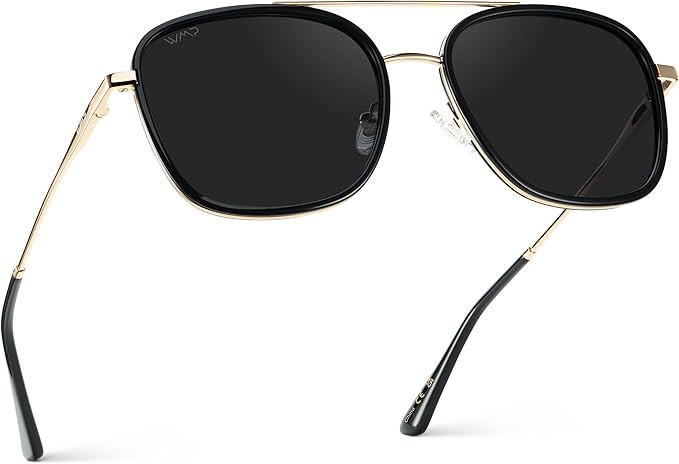 WearMe Pro - Women’s Polarized Square Sunglasses: Modern Square Aviator with Double Bridge Vint... | Amazon (US)