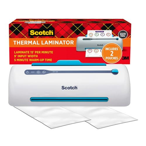 Scotch Brand PRO Thermal Laminator, Never Jam Technology Automatically Prevents Misfed Items, 2 Roller System, 9 inch (TL906) | Amazon (US)