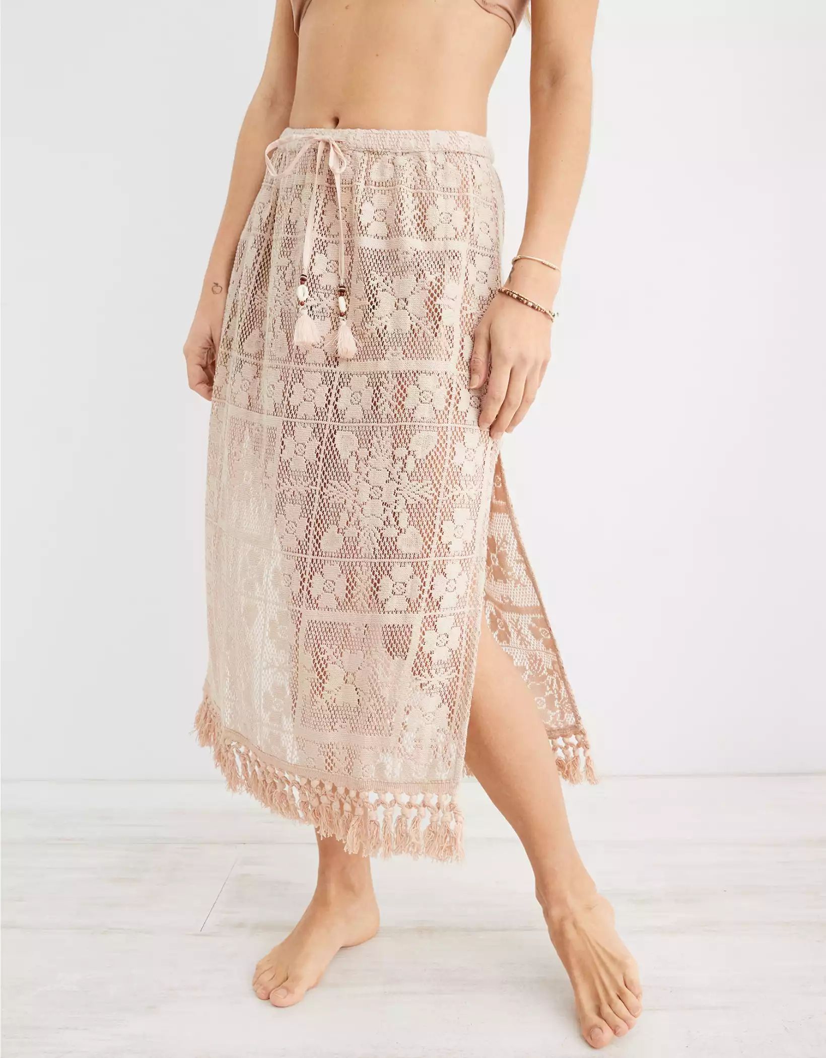 Aerie Patchwork Lace Cover Up Skirt | Aerie