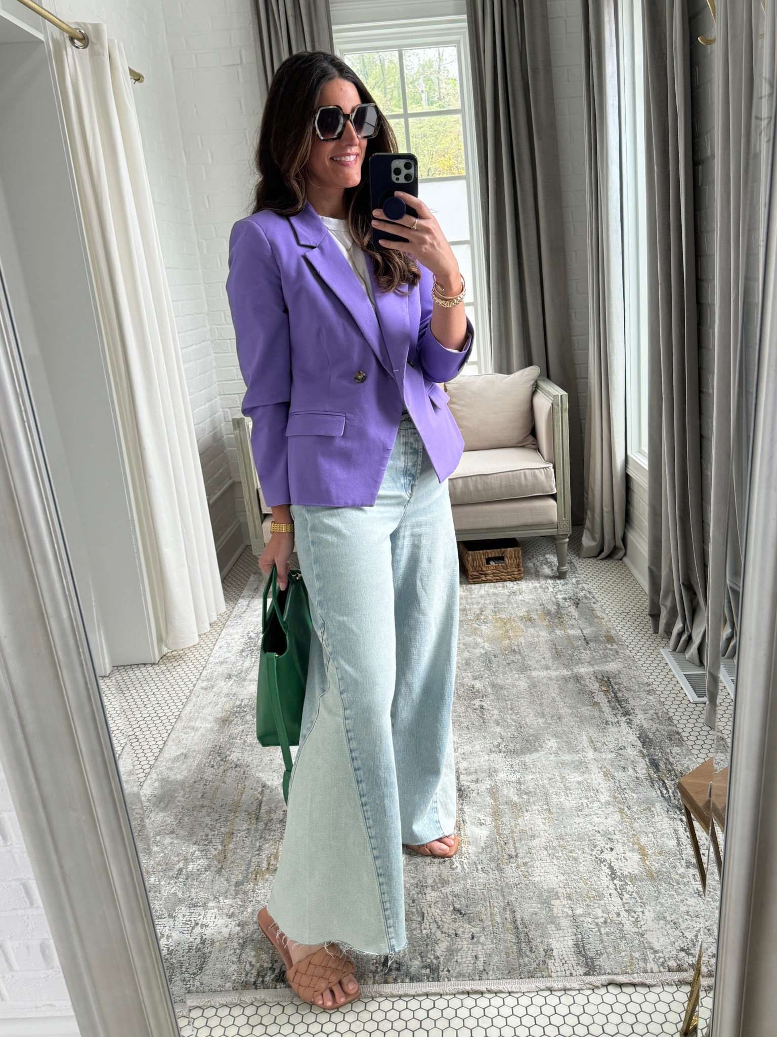 Spring multitasking 💜💚
These jeans have been a surprise hit - if between sizes, I’d recommend sizing down. This blazer is a longtime favorite but no longer comes in this color, so I’ve shared a few other favorite bold-hued-blazers 🌈

#LTKSeasonal #LTKworkwear #LTKover40