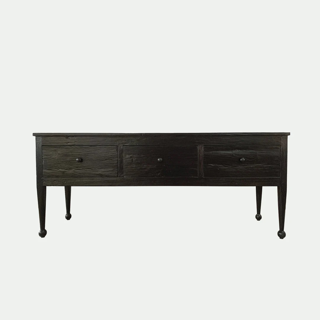 Jeanne Three Drawer Console, Reclaimed Wood Furniture, Drew Sideboard, Handmade Console Table, Bl... | Etsy (US)