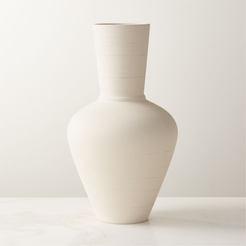 Valo Modern Matte White Ceramic Vase + Reviews | CB2 | CB2