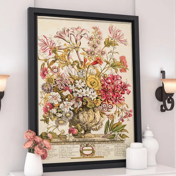 " October From Twelve Months Of Flowers " Painting Print on Canvas | Wayfair North America