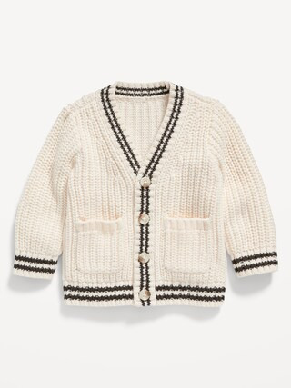 V-Neck Button-Front Shaker-Stitch Cardigan for Baby | Old Navy (US)