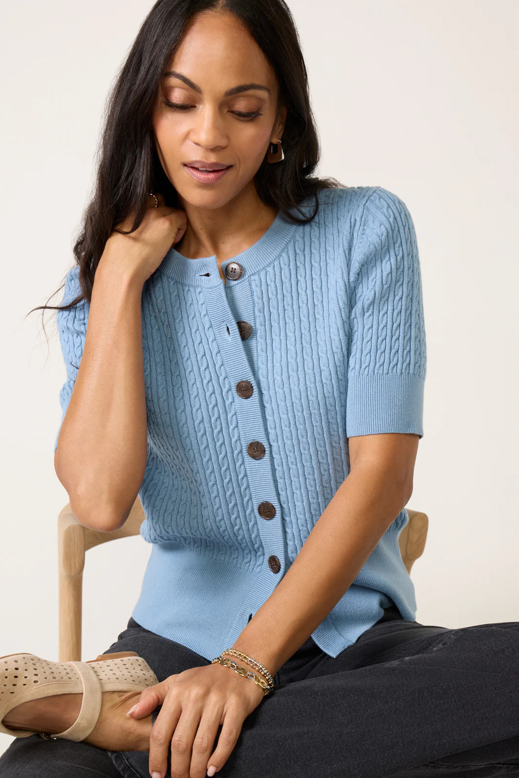 Rhys Short Sleeve Cardigan | Evereve