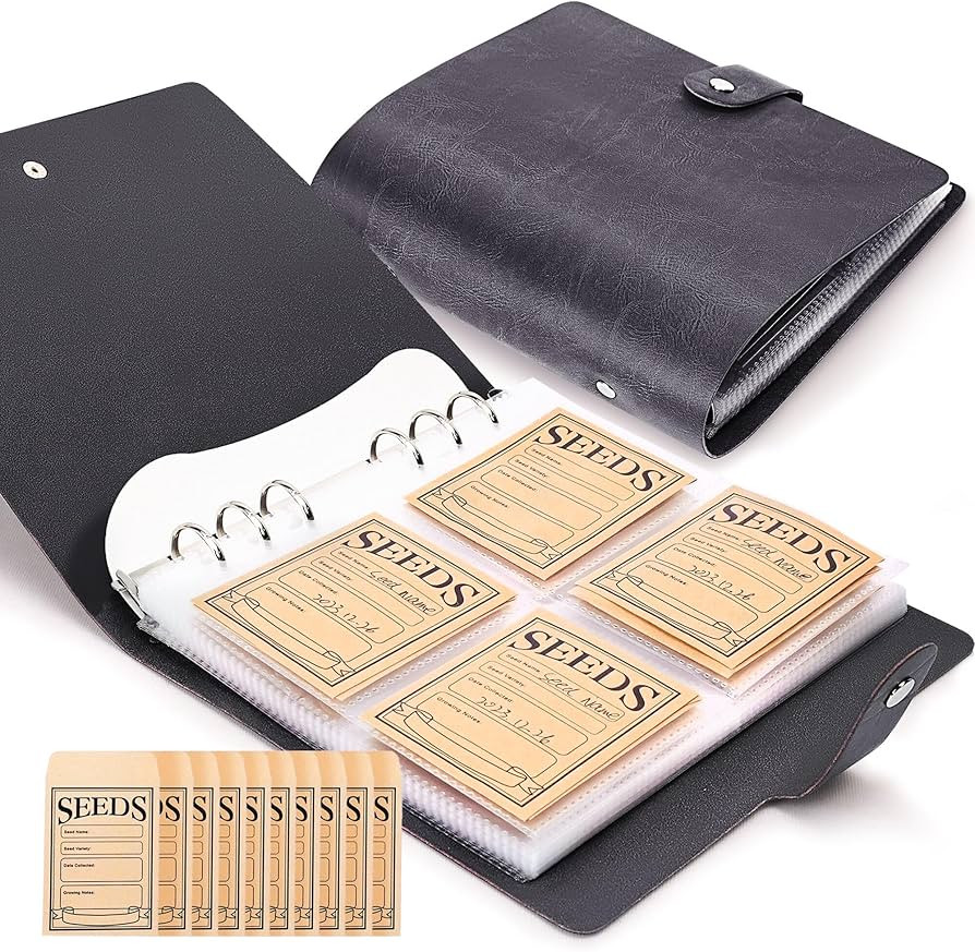 25 Pack 4 Pocket Garden Seeds Storage Organizers, Seed Organizer Binder with 100pcs Self-Sealing ... | Amazon (US)