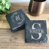 Personalized "Monogram Pagoda Coaster" Oatmeal Matte Finish | Etsy (Global)